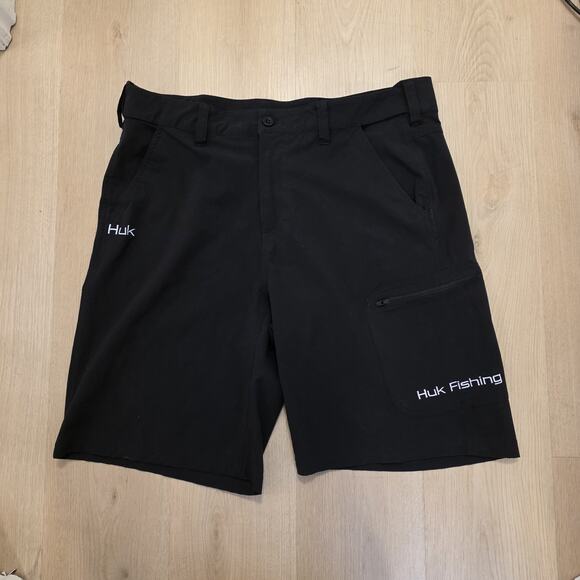 Huk Fishing Black Quick Dry Sun Protective Outdoor Performance Shorts Size XL - Picture 1 of 7